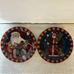 Certified International Susan Winget "Enchanted Santa" Plates - Set of 2 (8")